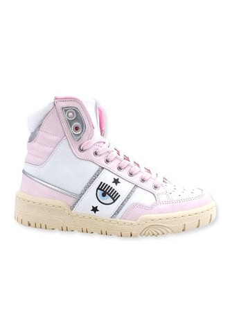 CHIARA FERRAGNI Sneaker High Donna White Light Pink CF3006-171 - Sandrini Calzature e Abbigliamento