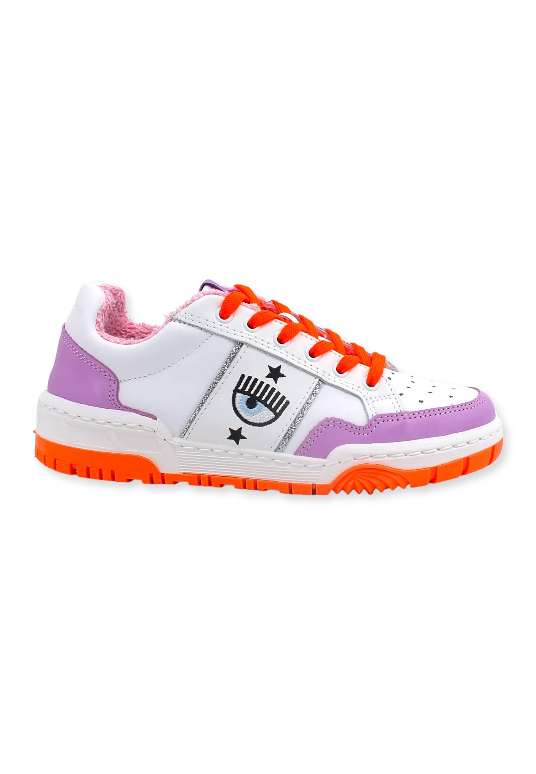 CHIARA FERRAGNI Sneaker Low Donna White Violet CF3003-136 - Sandrini Calzature e Abbigliamento