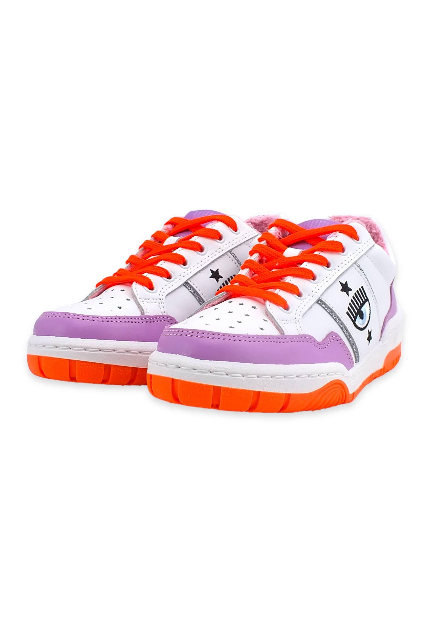 CHIARA FERRAGNI Sneaker Low Donna White Violet CF3003-136 - Sandrini Calzature e Abbigliamento