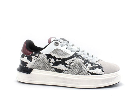 COLMAR Clayton Reptile Sneaker Animalier White Black Plum CLAYTONREPTILE194 - Sandrini Calzature e Abbigliamento