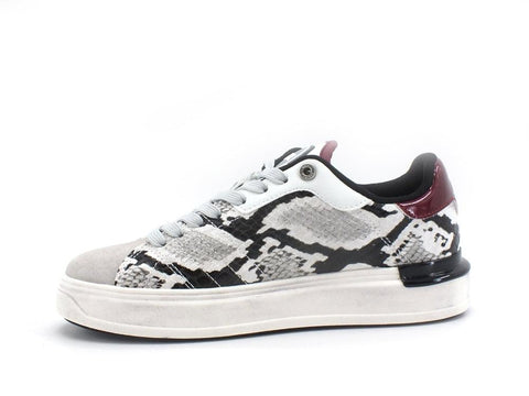 COLMAR Clayton Reptile Sneaker Animalier White Black Plum CLAYTONREPTILE194 - Sandrini Calzature e Abbigliamento