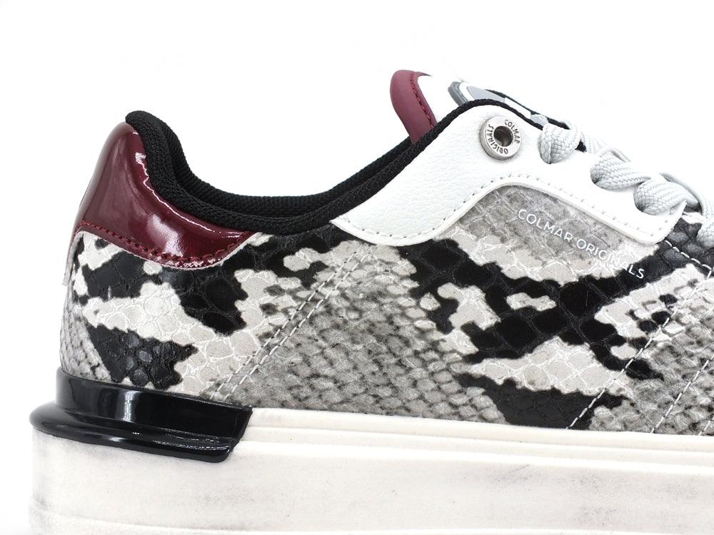 COLMAR Clayton Reptile Sneaker Animalier White Black Plum CLAYTONREPTILE194 - Sandrini Calzature e Abbigliamento