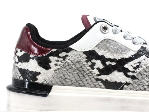 COLMAR Clayton Reptile Sneaker Animalier White Black Plum CLAYTONREPTILE194 - Sandrini Calzature e Abbigliamento