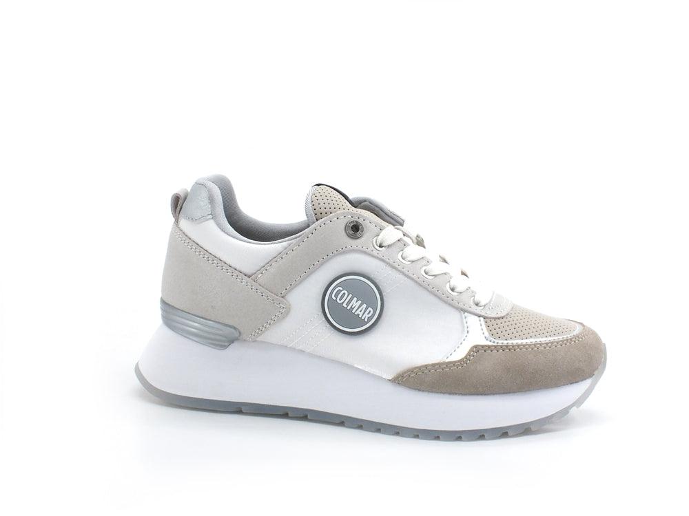 COLMAR High Outsole Sneaker Suede White Beige TRAVISPRIME165 - Sandrini Calzature e Abbigliamento