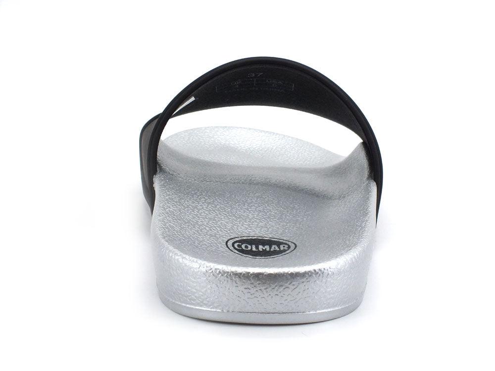 COLMAR Slipper Plain Ciabatta Bicolor Logo Black Silver SLIPPERPLAIN139 - Sandrini Calzature e Abbigliamento