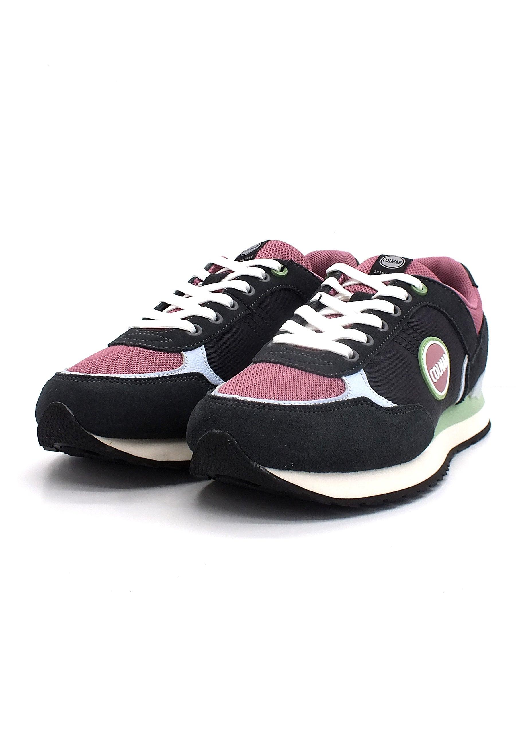 COLMAR Sneaker Donna Nero Anthracite Dusty Rose Sage Green TRAVIS BLOCK - Sandrini Calzature e Abbigliamento