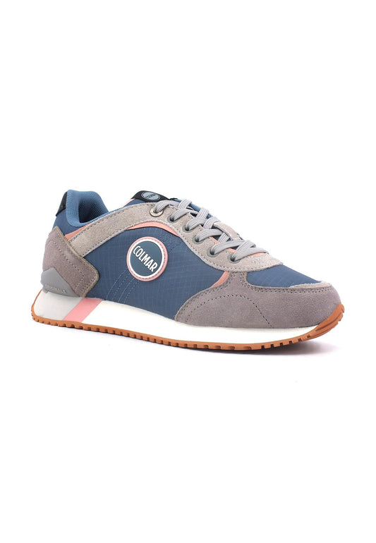 COLMAR Sneaker Donna Steel Blue Grey Pink TRAVIS-PLUS-SHADES - Sandrini Calzature e Abbigliamento