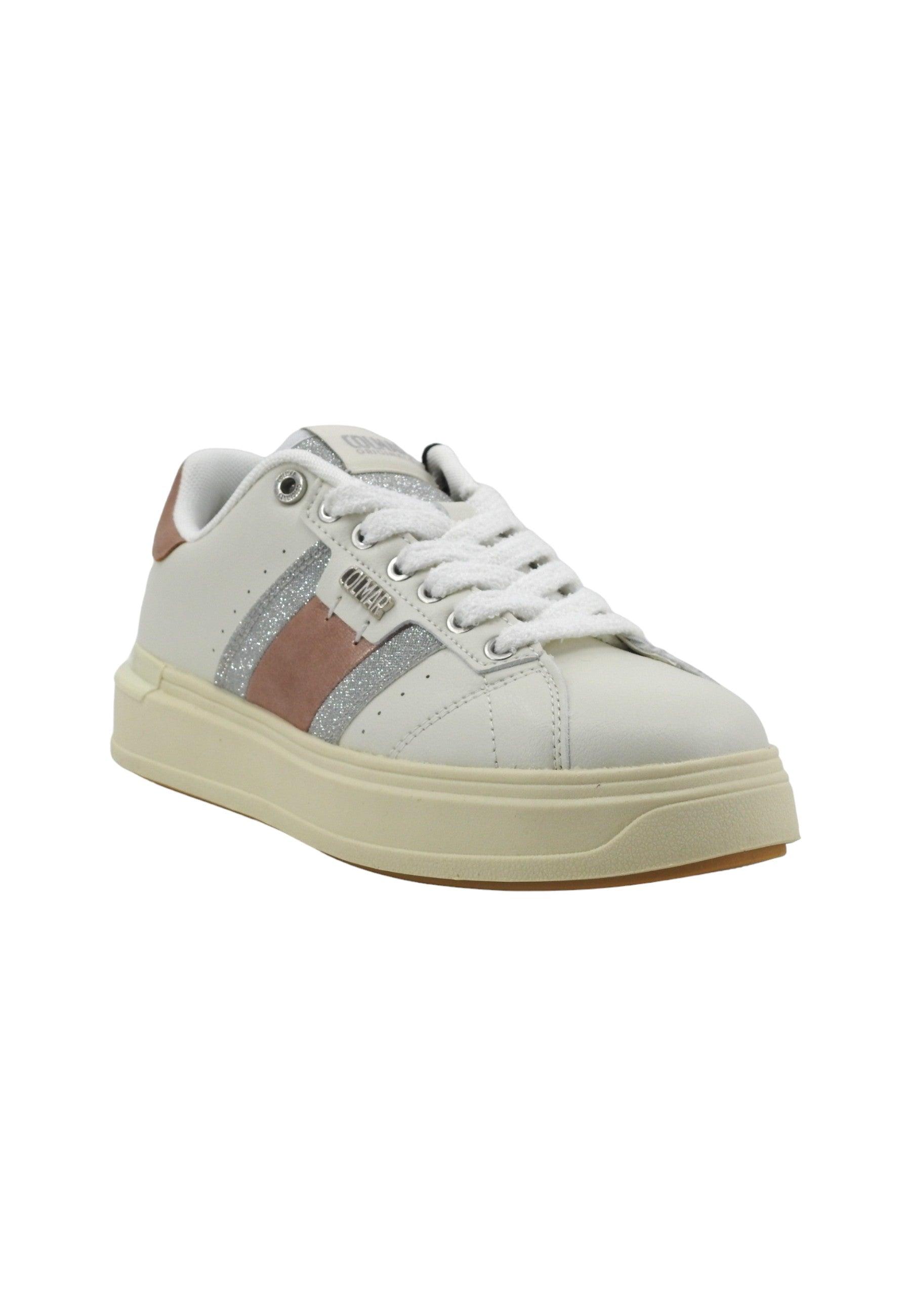 COLMAR Sneaker Donna White Silver Rose CLAYTON JESSY - Sandrini Calzature e Abbigliamento