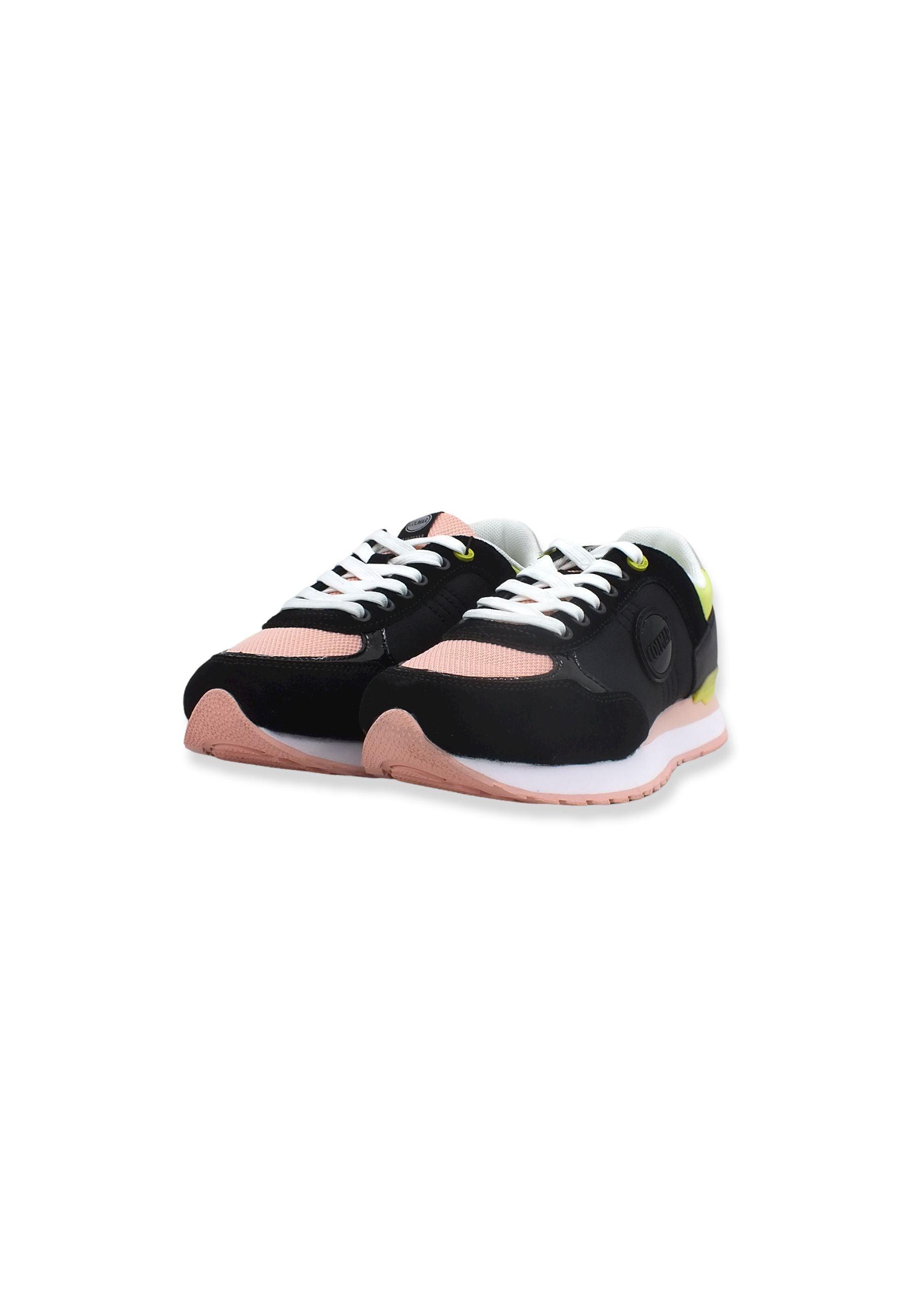 COLMAR Sneaker Running Donna Black Pink YellowGreen TRAVIS MELLOW - Sandrini Calzature e Abbigliamento