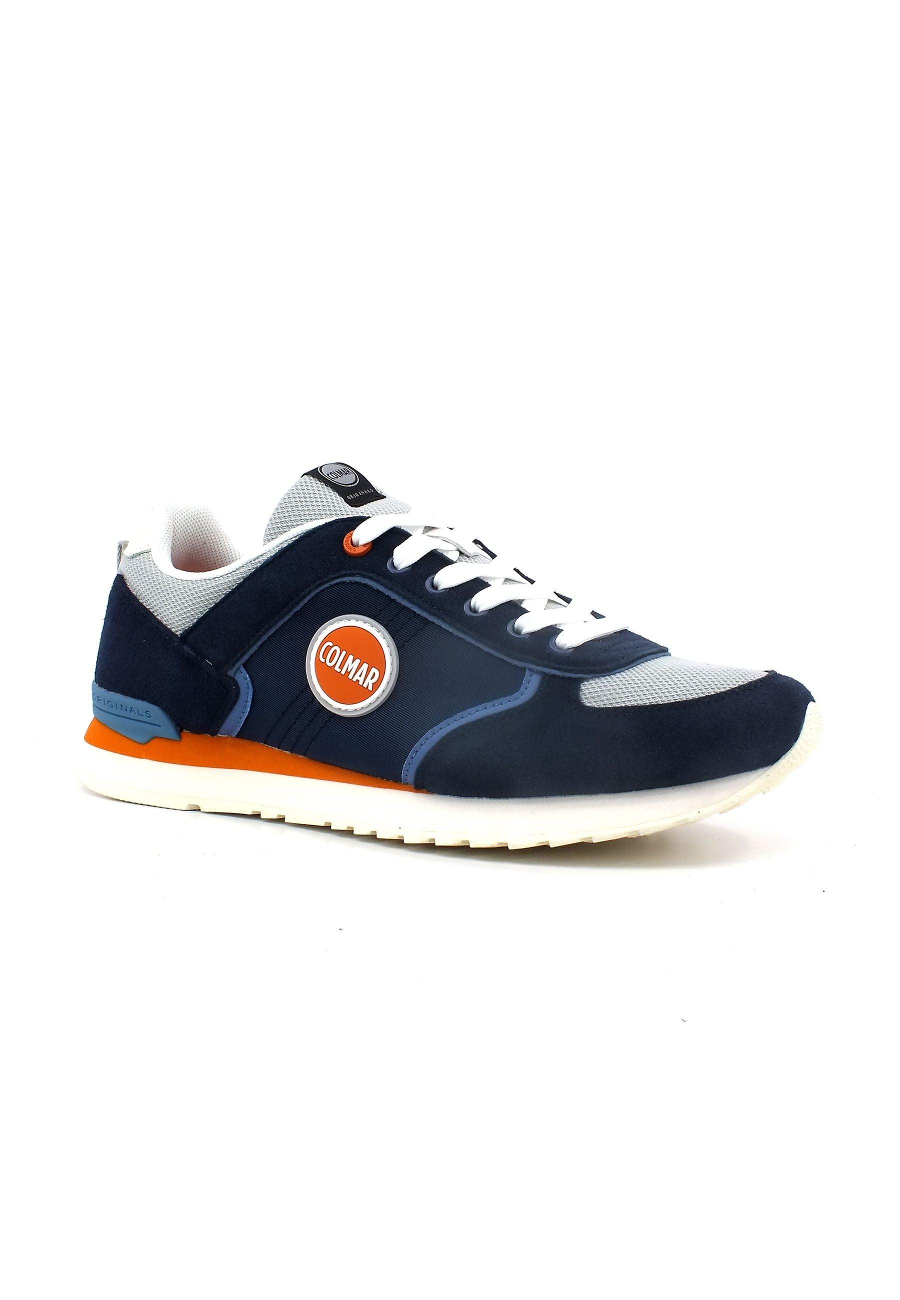 COLMAR Sneaker Uomo Navy Orange TRAVIS BLOCK - Sandrini Calzature e Abbigliamento