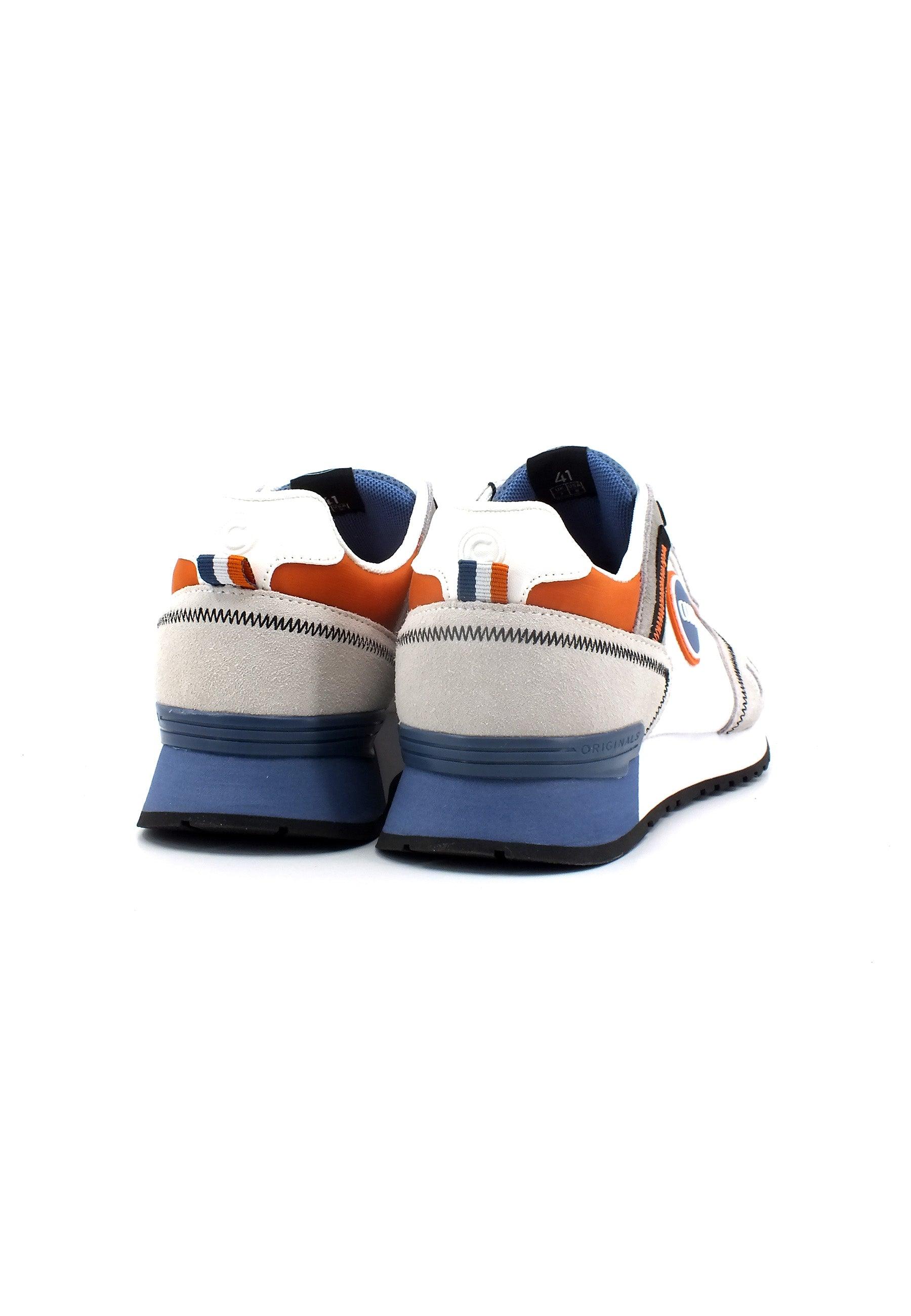 COLMAR Sneaker Uomo White Steel Blue Orange TRAVIS SPORT COLORS-053 - Sandrini Calzature e Abbigliamento