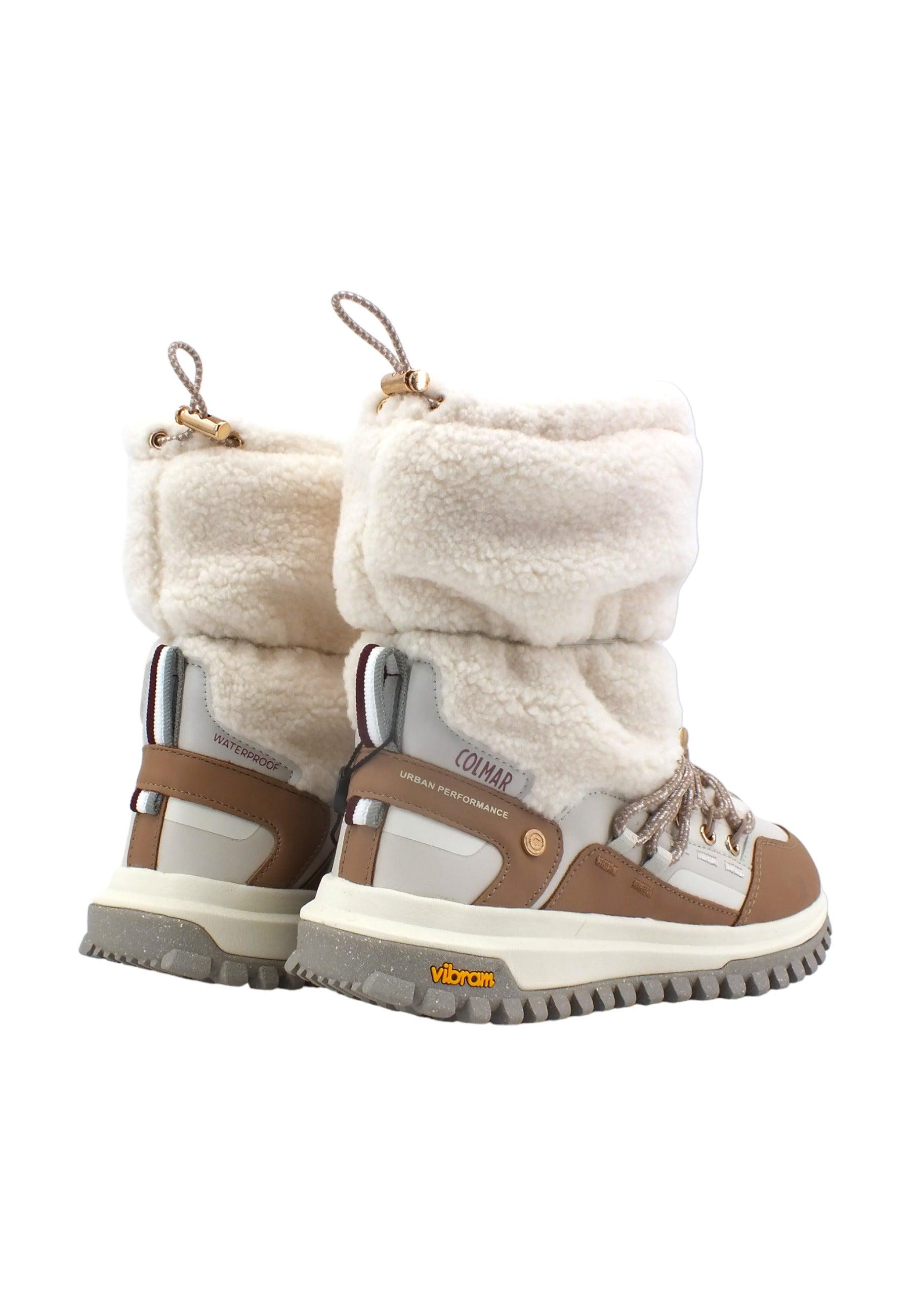 COLMAR Stivaletto Pelo Donna Tan Brown Off White WARMER-VOYAGE - Sandrini Calzature e Abbigliamento