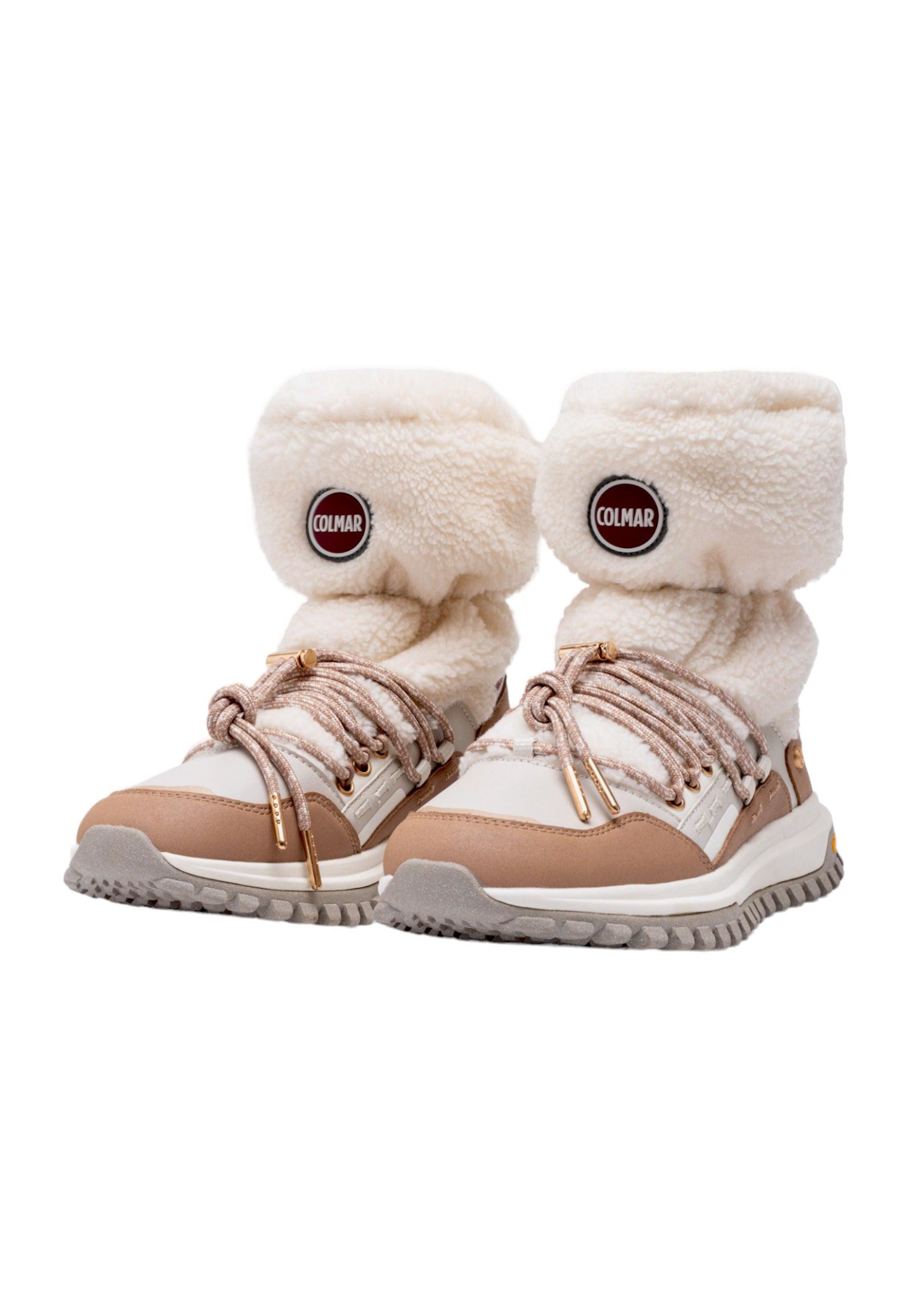 COLMAR Stivaletto Pelo Donna Tan Brown Off White WARMER-VOYAGE - Sandrini Calzature e Abbigliamento