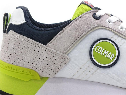 COLMAR Travis Colors 017 Sneaker White Lime Indigo - Sandrini Calzature e Abbigliamento
