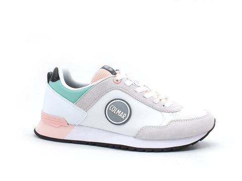 COLMAR Travis Mellow Sneaker Running White Pink Water Green TRAVISMELLOW139 - Sandrini Calzature e Abbigliamento