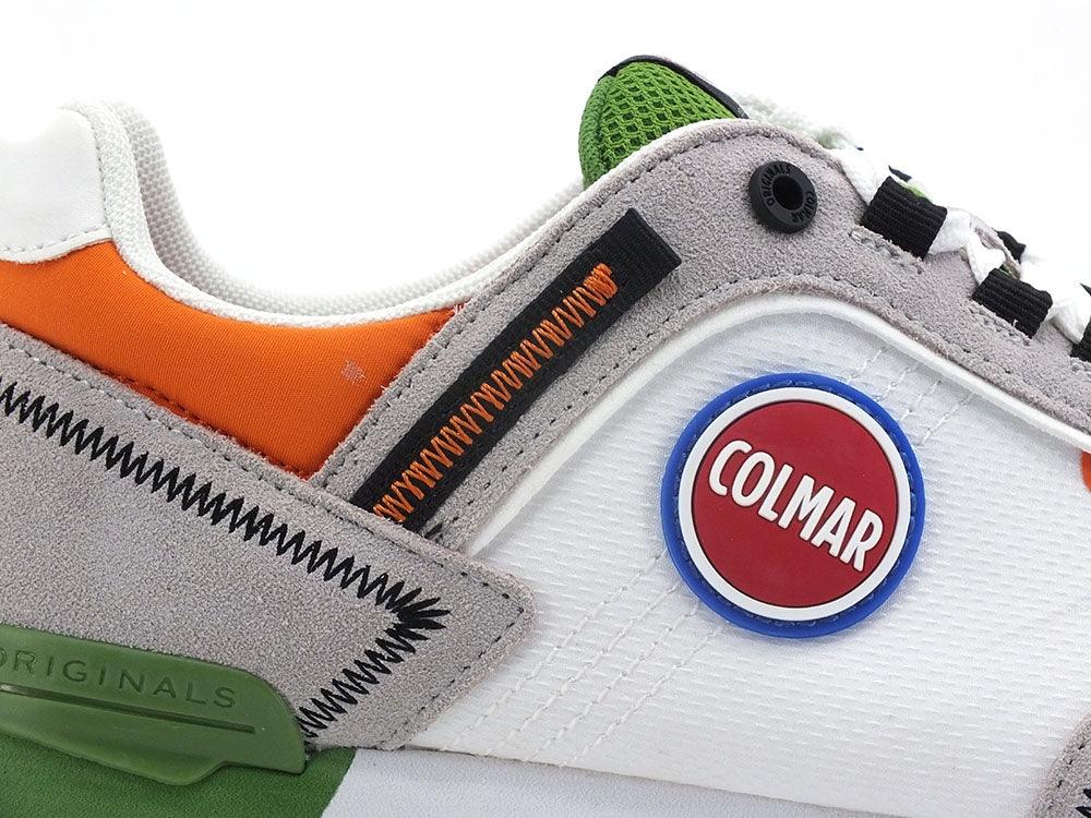 COLMAR Travis Sport Colors 028 Sneaker White Green Orange - Sandrini Calzature e Abbigliamento