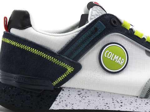 COLMAR Travis Sport Jockey 040 Sneaker White Indigo Lime - Sandrini Calzature e Abbigliamento