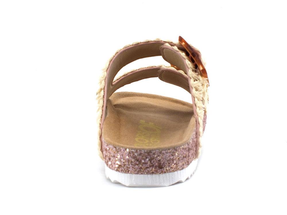 COLORS OF CALIFORNA Ciabatta 2 Fibbie Glitter Rosa - Sandrini Calzature e Abbigliamento