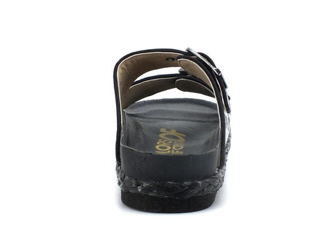 COLORS OF CALIFORNA Ciabatta 2 Fibbie Pied De Poule Nero - Sandrini Calzature e Abbigliamento