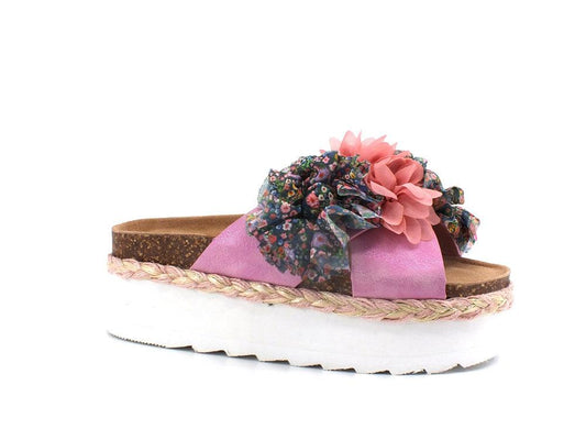 COLORS OF CALIFORNA Ciabatta Platform Fiori Flower Rosa - Sandrini Calzature e Abbigliamento