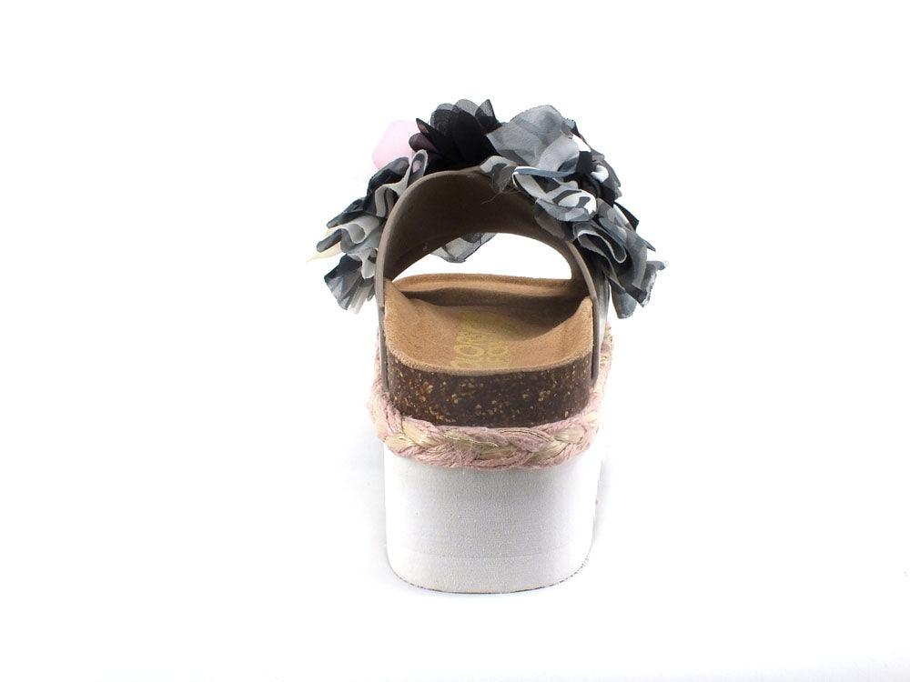 COLORS OF CALIFORNA Ciabatta Platform Fiori Grigio Gun - Sandrini Calzature e Abbigliamento