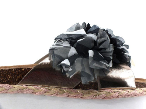 COLORS OF CALIFORNA Ciabatta Platform Fiori Grigio Gun - Sandrini Calzature e Abbigliamento