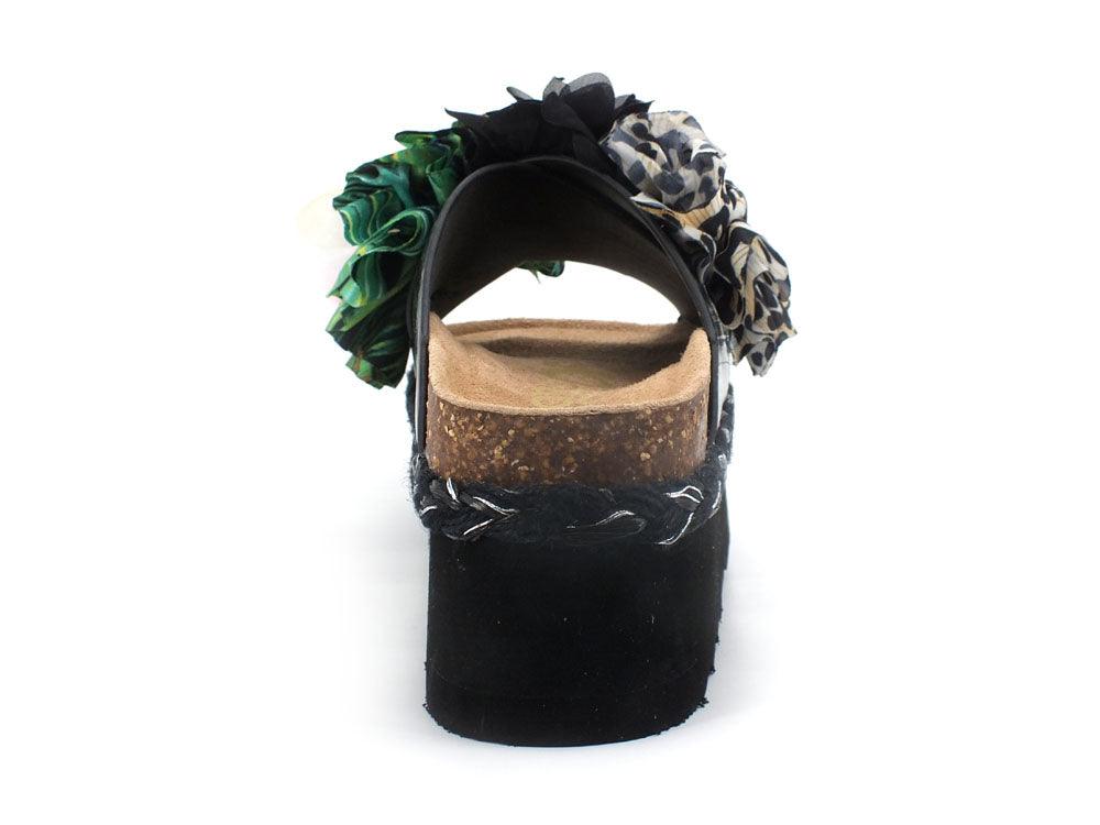 COLORS OF CALIFORNA Ciabatta Platform Fiori Leo Nero - Sandrini Calzature e Abbigliamento