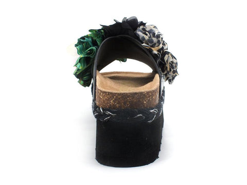 COLORS OF CALIFORNA Ciabatta Platform Fiori Leo Nero - Sandrini Calzature e Abbigliamento