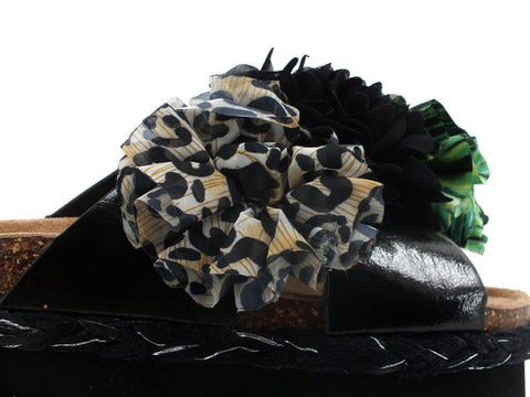 COLORS OF CALIFORNA Ciabatta Platform Fiori Leo Nero - Sandrini Calzature e Abbigliamento