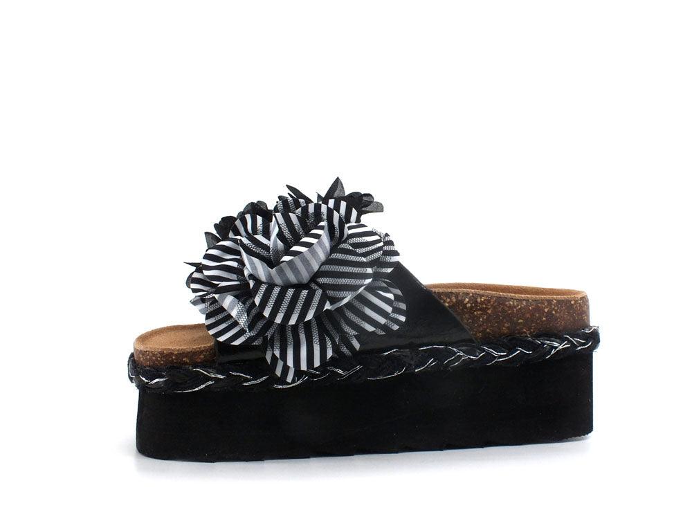 COLORS OF CALIFORNA Ciabatta Platform Fiori Nero - Sandrini Calzature e Abbigliamento