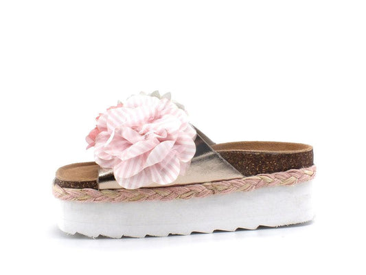 COLORS OF CALIFORNA Ciabatta Platform Glitter Fiore Oro Rosa - Sandrini Calzature e Abbigliamento
