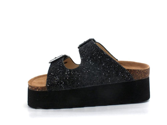 COLORS OF CALIFORNA Ciabatta Platform Glitter Nero - Sandrini Calzature e Abbigliamento