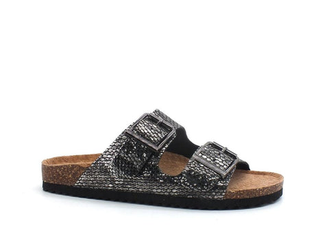 COLORS OF CALIFORNIA Ciabatta 2 Fibbie Black Snake HC.BIO057 - Sandrini Calzature e Abbigliamento