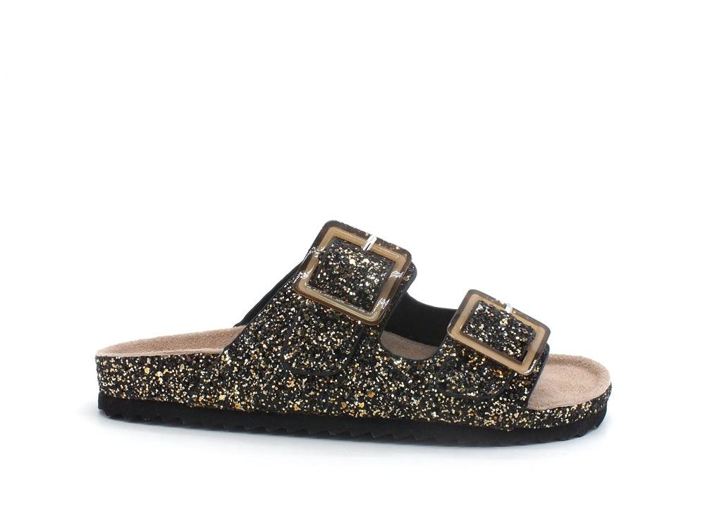 COLORS OF CALIFORNIA Ciabatta Fibbie Glitter Black HC.BIO047-BIS - Sandrini Calzature e Abbigliamento
