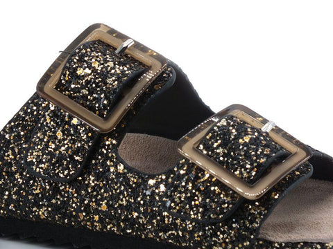 COLORS OF CALIFORNIA Ciabatta Fibbie Glitter Black HC.BIO047-BIS - Sandrini Calzature e Abbigliamento