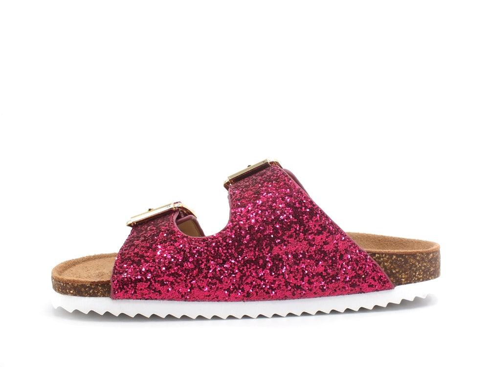 COLORS OF CALIFORNIA Ciabatta Fibbie Glitter Fuxia HC.BIO035 - Sandrini Calzature e Abbigliamento