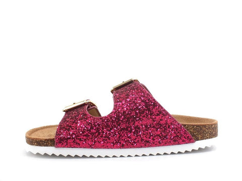 COLORS OF CALIFORNIA Ciabatta Fibbie Glitter Fuxia HC.BIO035 - Sandrini Calzature e Abbigliamento