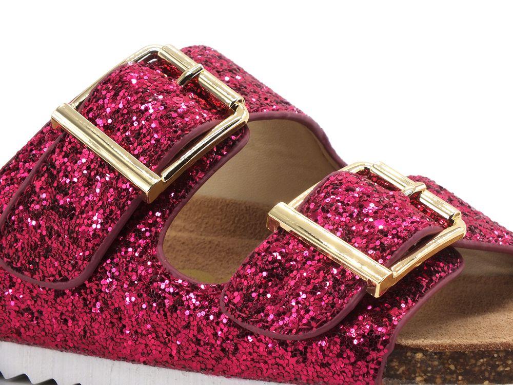 COLORS OF CALIFORNIA Ciabatta Fibbie Glitter Fuxia HC.BIO035 - Sandrini Calzature e Abbigliamento