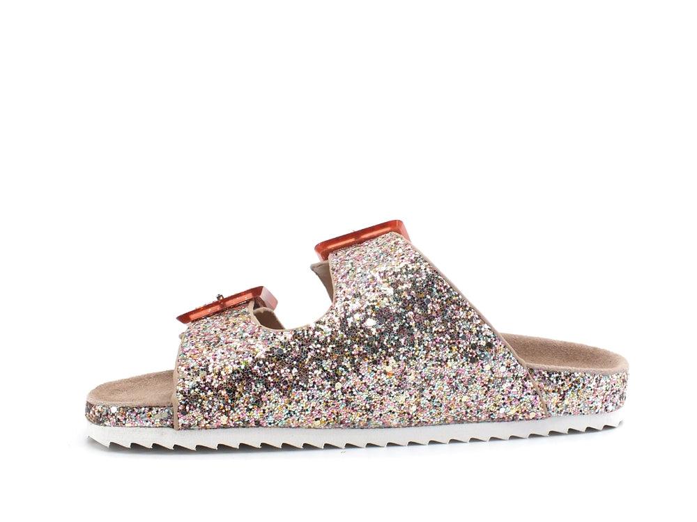 COLORS OF CALIFORNIA Ciabatta Fibbie Glitter Pink HC.BIO047-BIS - Sandrini Calzature e Abbigliamento