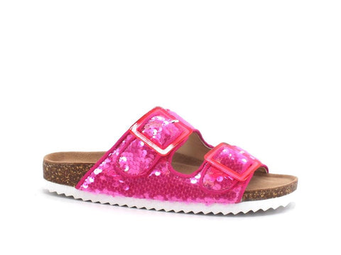COLORS OF CALIFORNIA Ciabatta Fibbie Pailettes Fuxia HC.BIO062 - Sandrini Calzature e Abbigliamento