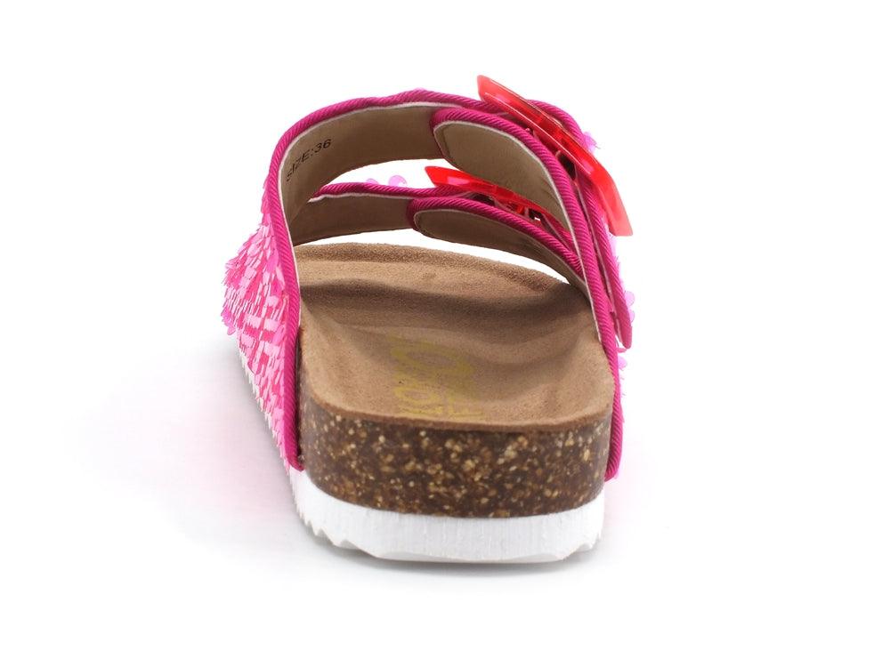 COLORS OF CALIFORNIA Ciabatta Fibbie Pailettes Fuxia HC.BIO062 - Sandrini Calzature e Abbigliamento