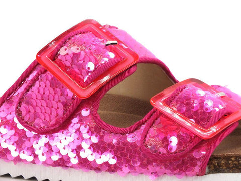 COLORS OF CALIFORNIA Ciabatta Fibbie Pailettes Fuxia HC.BIO062 - Sandrini Calzature e Abbigliamento