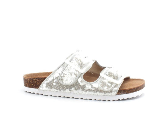 COLORS OF CALIFORNIA Ciabatta Fibbie Pailettes White HC.BIO062 - Sandrini Calzature e Abbigliamento