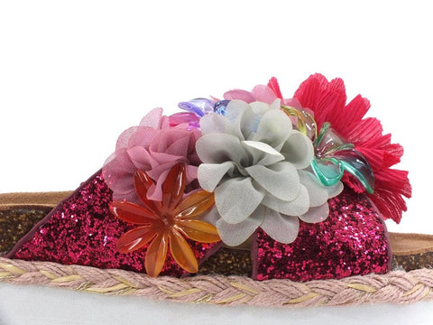 COLORS OF CALIFORNIA Ciabatta Platform Fiori Fuxia HC.BES041 - Sandrini Calzature e Abbigliamento