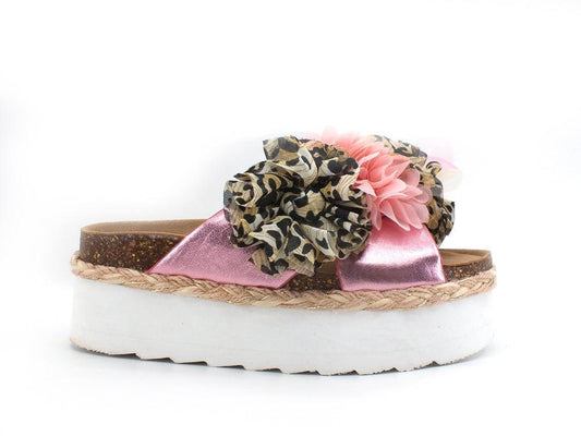 COLORS OF CALIFORNIA Ciabatta Platform Fiori Pink HC.BES042 - Sandrini Calzature e Abbigliamento
