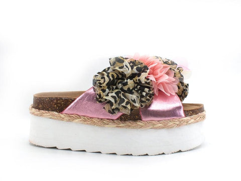 COLORS OF CALIFORNIA Ciabatta Platform Fiori Pink HC.BES042 - Sandrini Calzature e Abbigliamento