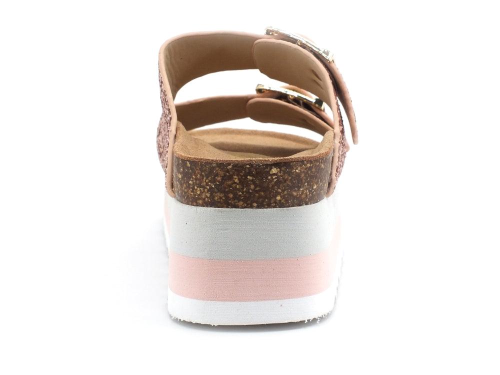 COLORS OF CALIFORNIA Ciabatta Platform Glitter Pink Gold HC.BES039 - Sandrini Calzature e Abbigliamento