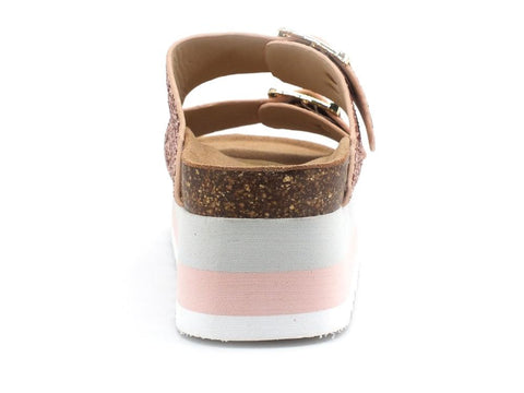 COLORS OF CALIFORNIA Ciabatta Platform Glitter Pink Gold HC.BES039 - Sandrini Calzature e Abbigliamento