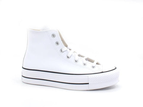 CONVERSE C.T. All Star Lift Hi Sneaker Leather White Black 561676C - Sandrini Calzature e Abbigliamento