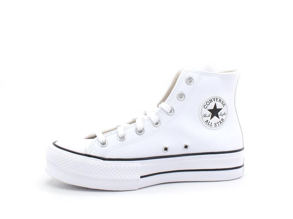 CONVERSE C.T. All Star Lift Hi Sneaker Leather White Black 561676C - Sandrini Calzature e Abbigliamento